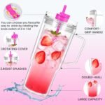 40 oz Tumbler with Handle and Straw Double Wall Reusable Plastic Clear Tumbler with Lid Acrylic Iced Coffee Cups Water Travel Mug - Image 5