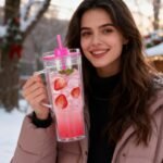 40 oz Tumbler with Handle and Straw Double Wall Reusable Plastic Clear Tumbler with Lid Acrylic Iced Coffee Cups Water Travel Mug - Image 7