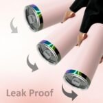 20 oz Skinny Tumblers Stainless Steel Tumbler with Lid and Straw Double Wall Vacuum Insulated Coffee Mug 20oz Powder Coated Cup for Hot and Cold Drinks(Pink,1 pack) - Image 4