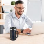 KXIAOCHEN 20oz Insulated Coffee Mug with Lid, Stainless Steel Coffee Cup, Double Wall Vacuum Coffee Tumbler with Handle, Premium Thermal Travel Coffee Mug (Glitter Black) - Image 4