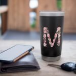 Cool Initial Alphabet Monogram Flowers Gifts Floral Letter M Stainless Steel Insulated Tumbler - Image 7