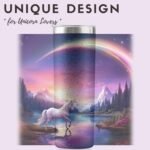 Onebttl Unicorn Gifts for Teen Girls & Women, 20oz Insulated Stainless Steel Tumblers with Lids and Straws, Perfect Gifts for Unicorn Lovers Girl Women, for Christmas, Birthday, Thanksgiving - Image 3