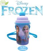 Disney Frozen Carrying Strap One Touch Water Bottles with Reusable Built in Straw - Safe Approved BPA free, Easy to Clean, Perfect Gifts for Kids Girls Boys, Goodies Home by Zak design - Image 3