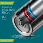 SIPX™ Kids 12 oz Insulated Water Bottle with Straw Lid – Leakproof Stainless Steel, BPA-Free, Easy to Carry – Perfect for School, Camp, Sports & Travel – Stainless - Image 4