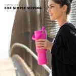 Simple Modern Trek Pivot | 40oz Flip Straw Tumbler with Handle | Water Bottle & Boot | Interchangeable Straw & Chug Lids | Insulated Stainless Steel Jug | Gym Sports Outdoors | Blush - Image 5
