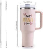 Best Nana Ever Tumbler with Handle 40oz Nana Gifts - Birthday Gifts for Grandma, Grandma Coffee Mug from Grandkids - World's Best Grandmother Gifts for Christmas Mother’s Day - Image 3