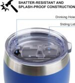 TAHOE TRAILS 20 oz Insulated Stainless Steel Tumbler with Slider Lid, Vacuum Insulated Double Wall Coffee Travel Mug Cup, Great for Cold or Hot Drinks, Deep Blue - Image 3