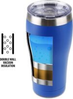 TAHOE TRAILS 20 oz Insulated Stainless Steel Tumbler with Slider Lid, Vacuum Insulated Double Wall Coffee Travel Mug Cup, Great for Cold or Hot Drinks, Deep Blue - Image 5