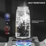 Olive Oil Dispenser Bottle for Kitchen with Leakproof and Dust Cover, Auto-Open & Close Glass Olive Oil Bottle with Non-Slip Bottom 600ml Cooking Oil and Vinegar Cruet Dispenser (Black) - Image 4