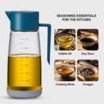 Olive Oil Dispenser Bottle for Kitchen with Leakproof and Dust Cover, Auto-Open & Close Glass Olive Oil Bottle with Non-Slip Bottom 600ml Cooking Oil and Vinegar Cruet Dispenser (Black) - Image 5