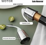 WOTOR Stainless Steel Wine Bottle Stoppers with Silicone - Reusable Wine Saver and Decorative Bottle Sealer, Leakproof, Keep Fresh, Silver, 2 Pack - Image 4