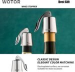 WOTOR Stainless Steel Wine Bottle Stoppers with Silicone - Reusable Wine Saver and Decorative Bottle Sealer, Leakproof, Keep Fresh, Silver, 2 Pack - Image 6