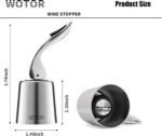 WOTOR Stainless Steel Wine Bottle Stoppers with Silicone - Reusable Wine Saver and Decorative Bottle Sealer, Leakproof, Keep Fresh, Silver, 2 Pack - Image 7