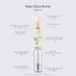 BIBS Baby Glass Bottle Complete Set 225 ml | BPA Free Natural Rubber | Made in Denmark | Sage - Image 3