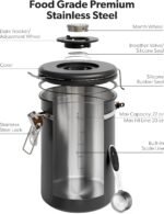 Veken Coffee Canister with Window,Airtight Stainless Steel Pantry Container,Home Kitchen Food Storage Organizers for Ground,Beans,Espresso,Rice,Tea,Sugar,Cereal, Decor,Bar Accessories,Gifts,22OZ,Black - Image 4