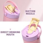 Stainless Steel Tumbler with Straw, 660ml/22oz Tumbler with Leak Proof 2-in-1 Lid, Reusable Double Walled Water Bottle, Portable Coffee Travel Mug, Fit in Cup Holder (Pastel Violet) - Image 3