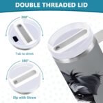 Boccsty Grey Schnauzer Dog Insulated Tumblers Reusable Stainless Steel Tumbler 30 oz Cup Coffee Travel Mug Water Bottle with Handle & Flip Straw for Home Office Car - Image 5