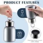 Mifoci 1 Pcs 10oz Mini Water Bottles Stainless Steel Slim Insulated Thermal for Hot Cold Drink Thermal Small Vacuum Portable Water Bottle for Women Gifts Travel Camping Hiking (Silver) - Image 5
