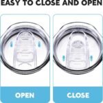 20oz Skinny Tumbler Replacement Lids 2 Pack,Spill Proof Splash Resistant Silicone Sliding Covers,Straw Friendly, BPA Free - Image 6
