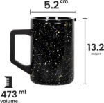 Elemental Insulated Coffee Mug - Triple-Wall Stainless Steel Summit Travel Cup for Hot and Cold Drinks - Thermal Coffee Mug with Lid and Handle for Camping, Office & Travel 16oz - Black Speckle - Image 3