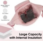 Ceneda Water Bottle Carrier Bag with Phone Pocket 32oz 40oz Tumbler Insulated Water Bottle Holder with Adjustable Shoulder Strap Carrier Sling Bag (Pink) - Image 4