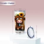 ATHAND Highland Cow and Sunflowers Tumblers,Admit It,Life Would Be Borimg without Me 20 Oz Insulated Stainless Steel Vacuum Tumbler,Travel Coffee Mugs,Birthday Gift for Women,Men,Boy,Girls,1 Pcs - Image 4