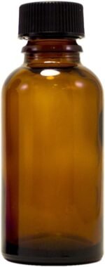 GreenHealth Pack of 4-1oz Amber Glass Bottles for Essential Oils - Mini Boston Round Bottles with Lids - Black Plastic Cap - Image 3