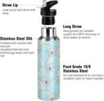 ALAZA Koala with Rainbow Water Bottle with Straw Lid Vacuum Insulated Stainless Steel Thermo Flask Water Bottle 20oz - Image 4