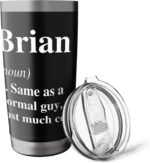 Brian Definition Name Cool Funny Personalized Birthday Stainless Steel Insulated Tumbler - Image 6