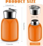 Mifoci 1 Pcs 10oz Mini Water Bottles Stainless Steel Slim Insulated Thermal for Hot Cold Drink Small Vacuum Portable Orange Water Bottle for Women Gifts Travel Camping Hiking - Image 3