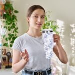 Whaline 40oz Blue Flower Tumbler with Handle Straw and Lid Spring Travel Tumbler Chinoiserie Floral Coffee Cup for Women Friend Holiday Birthday - Image 6