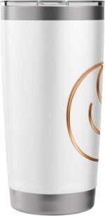 Letter D Pretty Personalized Orange Monogram Initial Name Stainless Steel Insulated Tumbler - Image 5