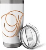 Letter D Pretty Personalized Orange Monogram Initial Name Stainless Steel Insulated Tumbler - Image 6