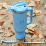 40 oz Insulated Tumbler with Handle and Straw – Stainless Steel Double Wall Vacuum Cup Fits Car Cup Holder, Hot Cold Travel Mug, BPA Free Reusable Water Bottle Gift for Women Men - Sky Blue - Image 5