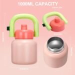 33 oz Water Bottle with Straw and Carry Handle, 316 Stainless Steel Insulated Bottle, Easy Carry Tumbler with Strap for Hot Cold Drink - Image 3