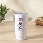 Peanuts Snoopy Stay Chill 17 oz Insulated Stainless Steel Tumbler with PP Lid, Double Wall Thermal Drink Cup with Americana Patriotic Design, Hot & Cold Beverages - Image 4