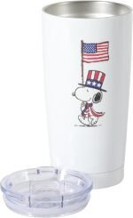 Peanuts Snoopy Stay Chill 17 oz Insulated Stainless Steel Tumbler with PP Lid, Double Wall Thermal Drink Cup with Americana Patriotic Design, Hot & Cold Beverages - Image 5