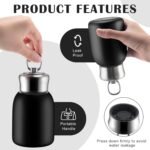 Mifoci 1 Pcs 10oz Mini Water Bottles Stainless Steel Slim Insulated Thermal for Hot Cold Drink Thermal Small Vacuum Portable Water Bottle for Women Gifts Travel Camping Hiking (Black) - Image 5