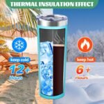 20 oz Skinny Tumbler with Lid and Straw,Stainless Steel Vacuum Insulated Tumbler Cup Double Wall Leak-proof Coffee Mug,Travel Thermal Water Tumbler for Home,Office,Outdoor (Baby blue,1) - Image 3