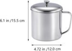 Amosfun Stainless Steel Mug with Lid and Handle 20Oz Coffee Tea Cup for Camping Outdoor and Everyday Use 6.1 X 4.7 Inches Microwave Safe Drinkware - Image 5
