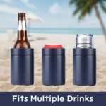 Olympia Tools 2 Pack Standard Can Cooler for Beer & Soda | Stainless Steel 12oz Beverage Sleeve, Double Wall Vacuum Insulated Drink Holder (2 pack,Gray and Navy) - Image 3