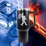 40oz Bigfoot Tumbler with handle and Flip Straw, Sasquatch Big Foot Lover Laser Engrave Stainless Steel Insulated Cup, Travel Coffee Mug Water Bottle, Birthday Gifts for Women Men - Image 4