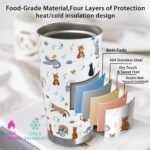 20oz Vacuum Insulated Cat Tumbler with Lid and Straw,Reusable Stainless Steel Cute Cats Coffee Mug, Cat Gifts for Women,Man,Friends - Image 5
