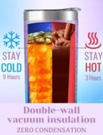 Onebttl 80th Birthday Gifts for Women, 20oz Insulated Stainless Steel Tumbler with Lid and Straw for Her, Mom, Grandma - 80 & Fabulous Glitter Purple Blue - Image 5