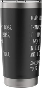 Funny Dear Boss Appreciation Day World Best Boss Ever Coffee Stainless Steel Insulated Tumbler - Image 3