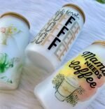 Sublimation Glass Cups With Bamboo Lids And Straws 16OZ，Sublimation Beer Can Glass, Sublimation Frosted Glass Tumbler Blanks 12Pack - Image 8