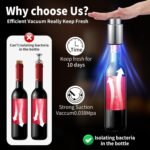 [2 PACK]Wine Bottle Stoppers，2-in-1 Vacuum Wine Stopper，1 Stainless Steel (Silver) and 1 ABS(Black) Wine Savers, Reusable Wine Preserver, Vacuum Pump Corks Keep Wine Fresh, Best Gift Accessories. - Image 3