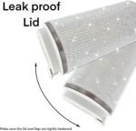 17oz Rhinestone Insulated Coffee Mug with Leak Proof Lid Stainless Steel Vacuum Bling Travel Coffee Mug Studded Diamond Sparkly Coffee Tumbler Cup Reusable Portable To Go Mugs (Milky) - Image 5