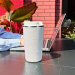 17oz Rhinestone Insulated Coffee Mug with Leak Proof Lid Stainless Steel Vacuum Bling Travel Coffee Mug Studded Diamond Sparkly Coffee Tumbler Cup Reusable Portable To Go Mugs (Milky) - Image 7