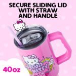 Silver Buffalo Sanrio Hello Kitty Summer Double Walled Stainless Steel Tumbler with Handle, Fits in Standard Cup Holder, 40 Ounces - Image 5